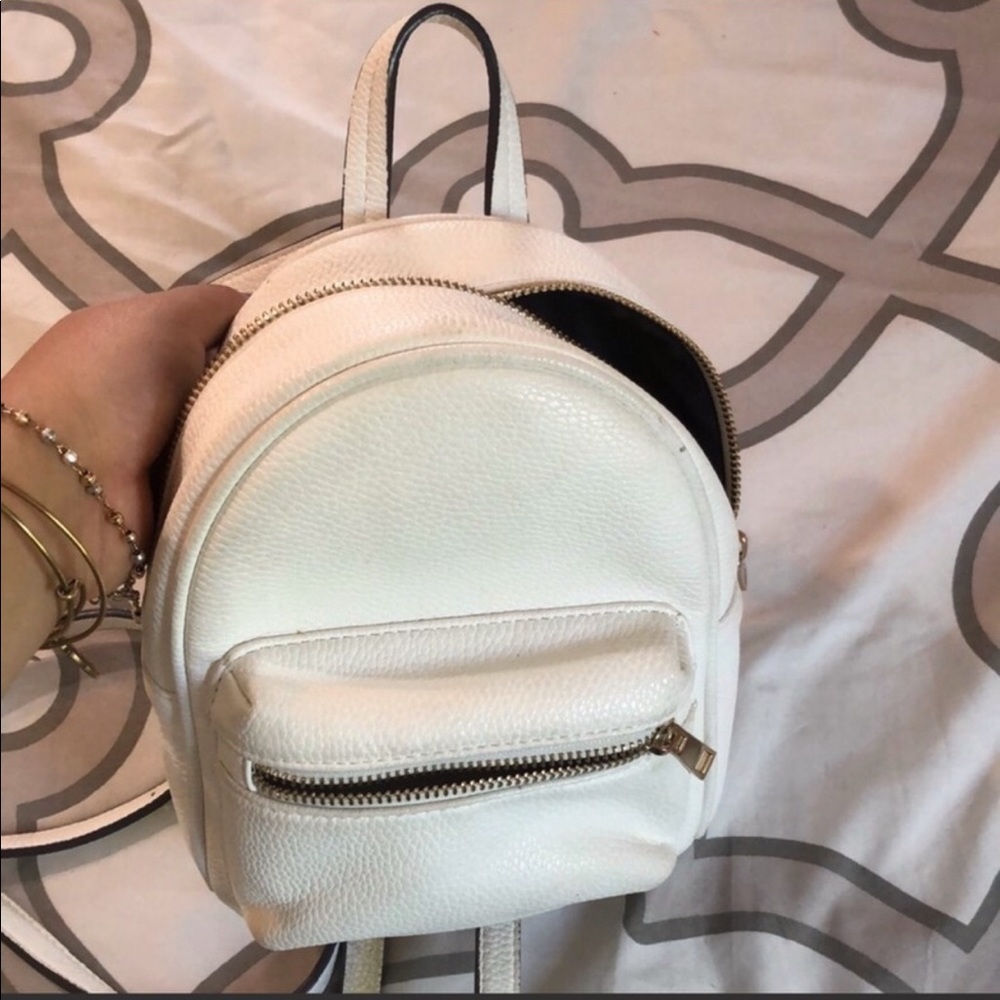 White faux leather mini bag